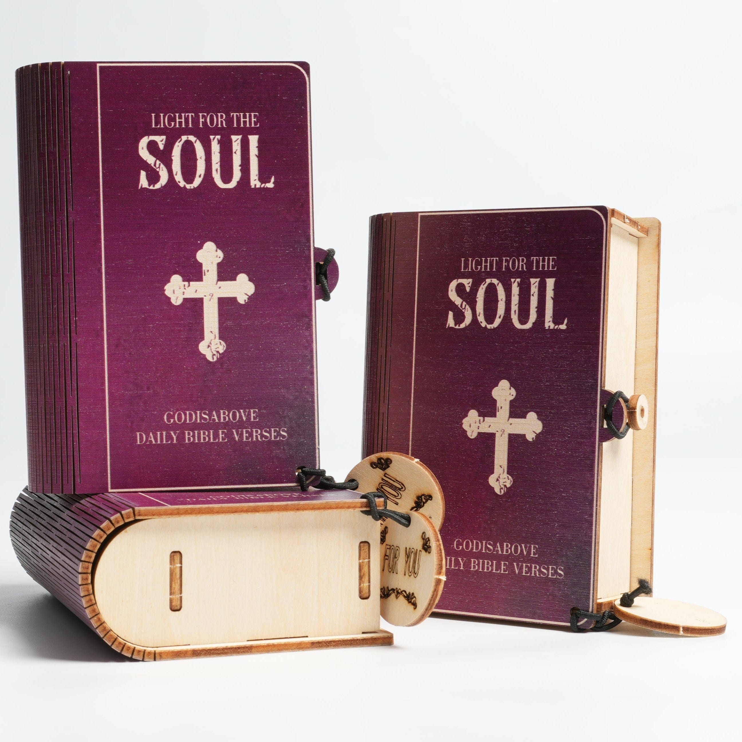 (GIFTING OFFER) Handmade Wooden Box 90 Day Bible Verses (Comes With Christian Gifts)