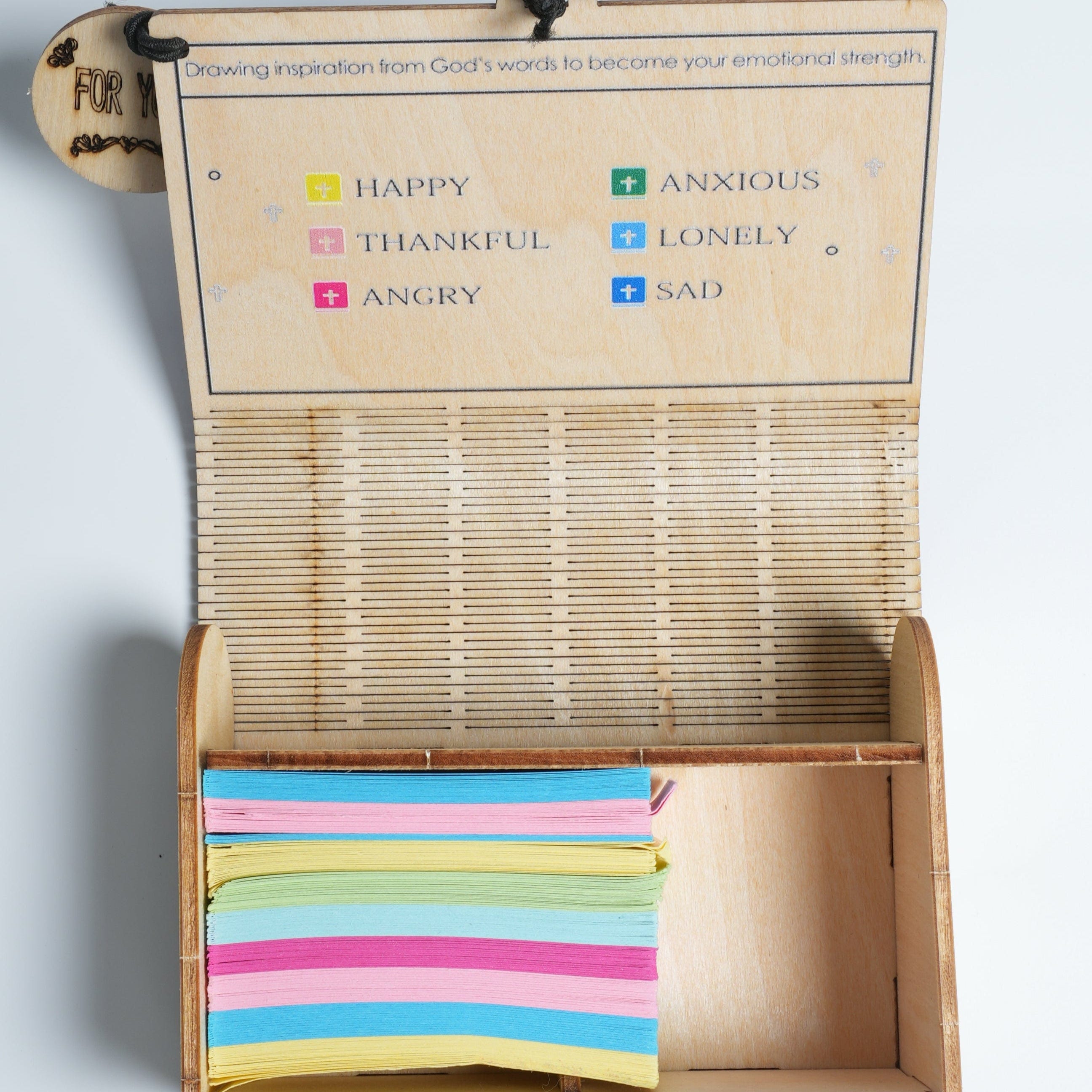 (GIFTING OFFER) Handmade Wooden Box 90 Day Bible Verses (Comes With Christian Gifts)