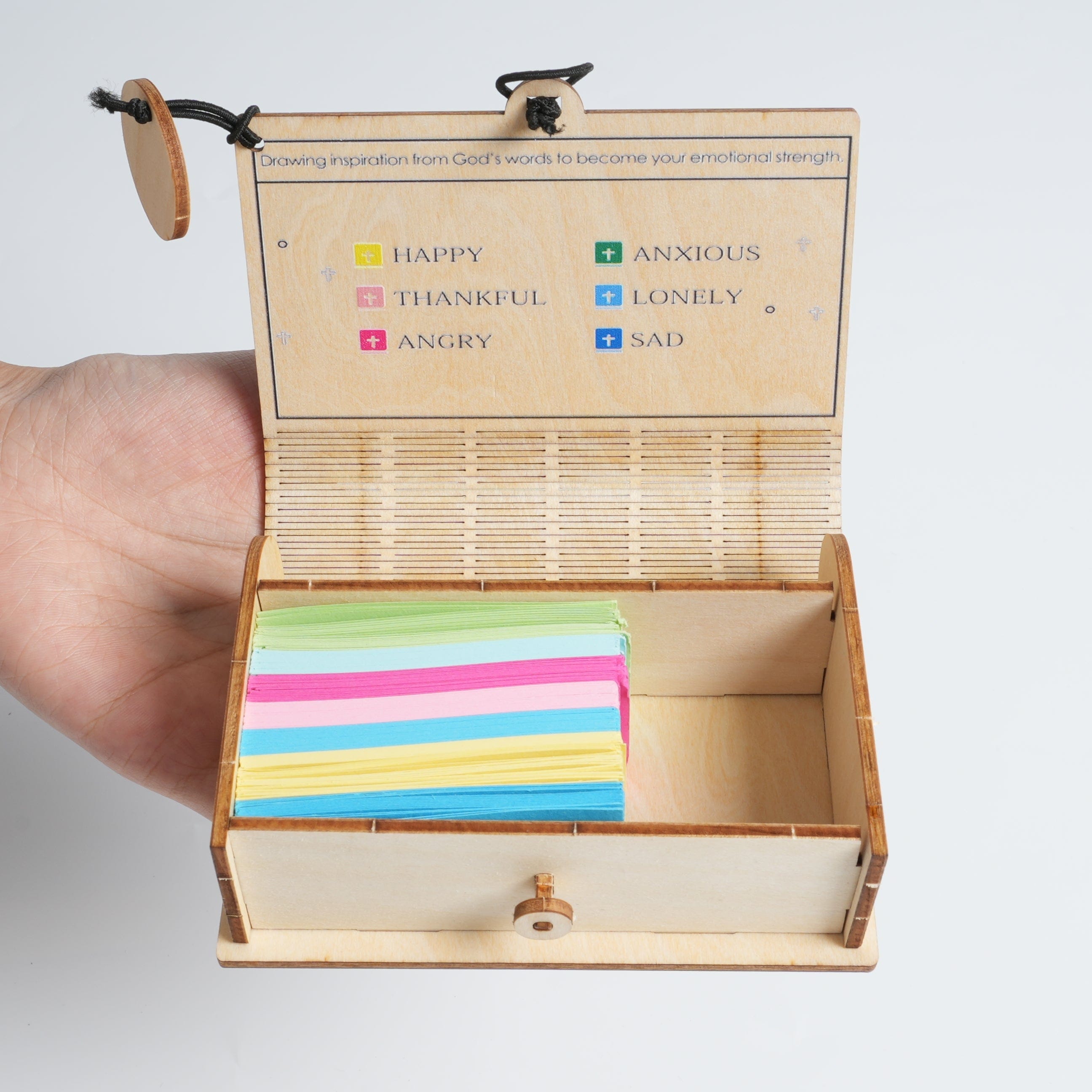 (GIFTING OFFER) Handmade Wooden Box 90 Day Bible Verses (Comes With Christian Gifts)