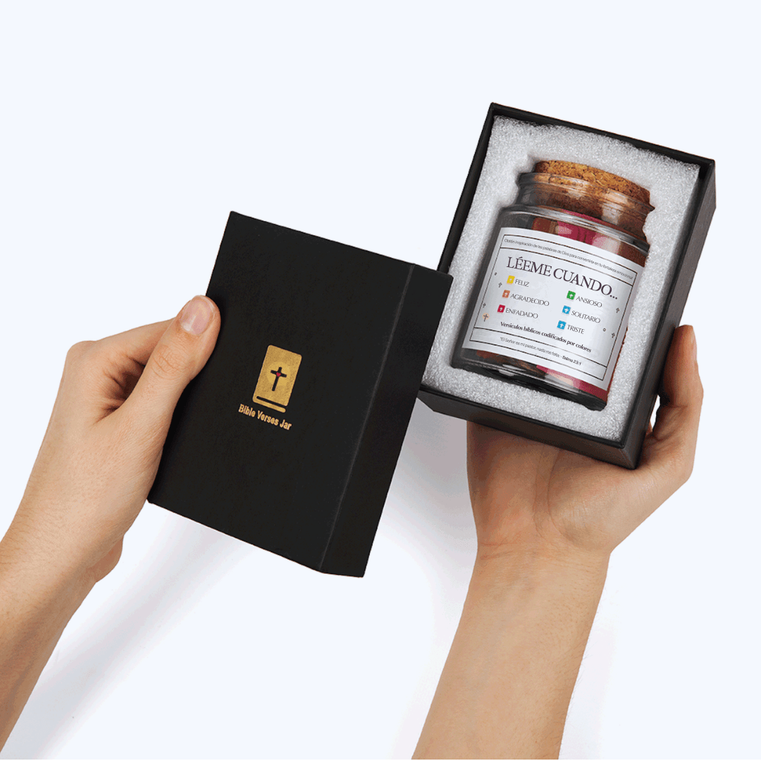 Tarro de Versiculo Bíblico (90 Días) | Hecho a mano (Comes With Christian Gift Box)