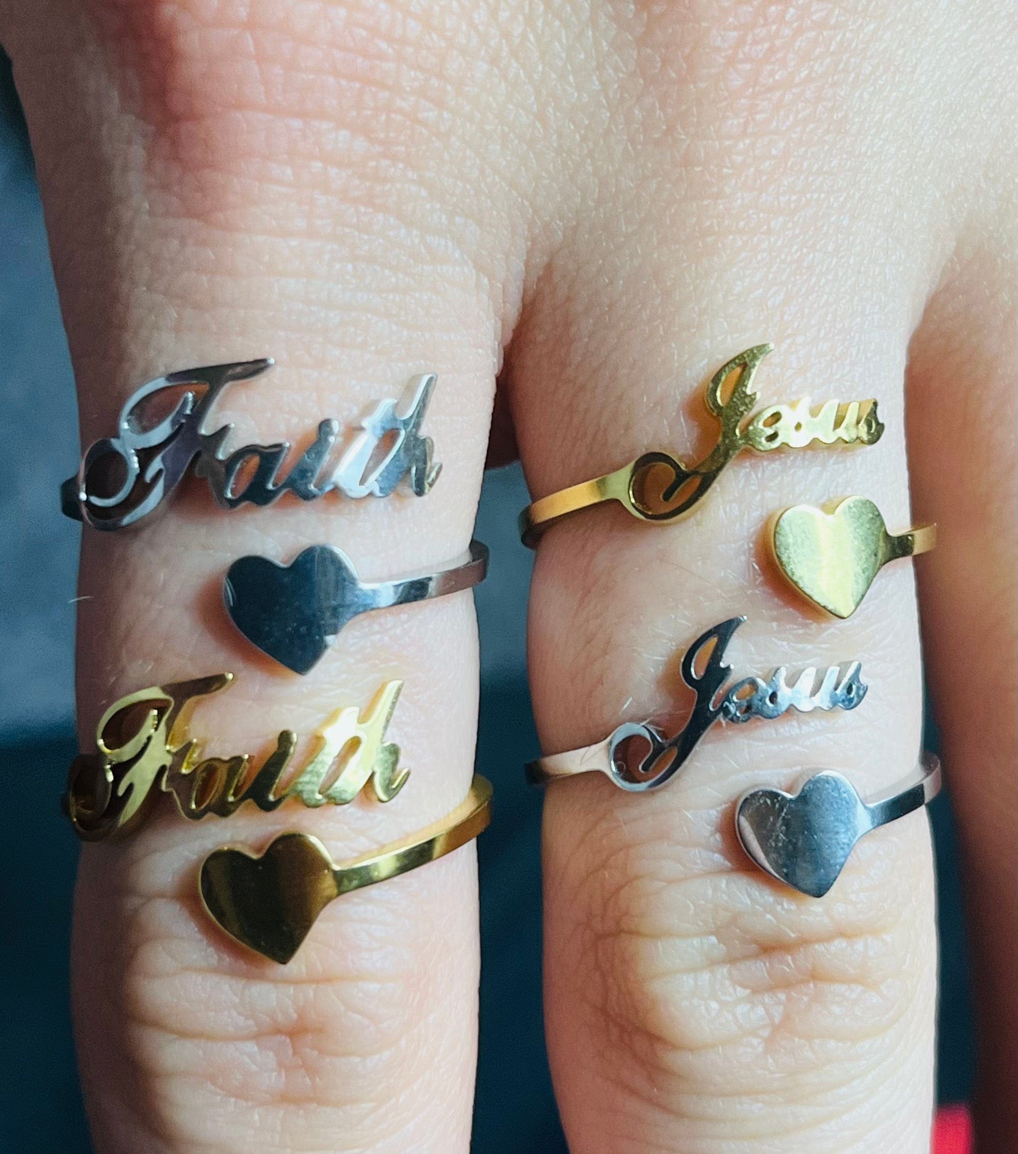 "Jesus Come To My Heart" Handmade Faith Rings by Divina