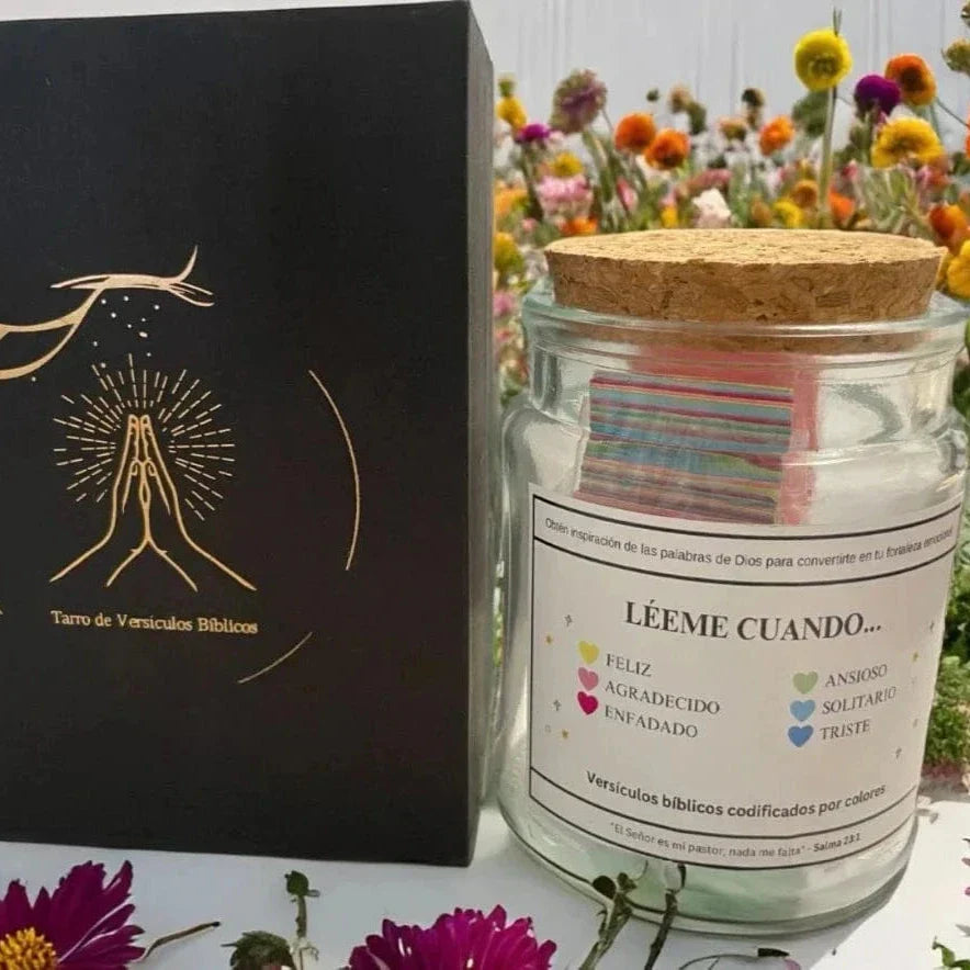 Tarro de Versiculo Bíblico (90 Días) | Hecho a mano (Comes With Christian Gift Box)