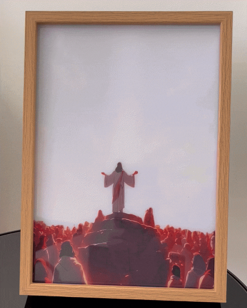 Story of Jesus™ Handcrafted LED Art Lamp (Wood Frame + Charger Included)