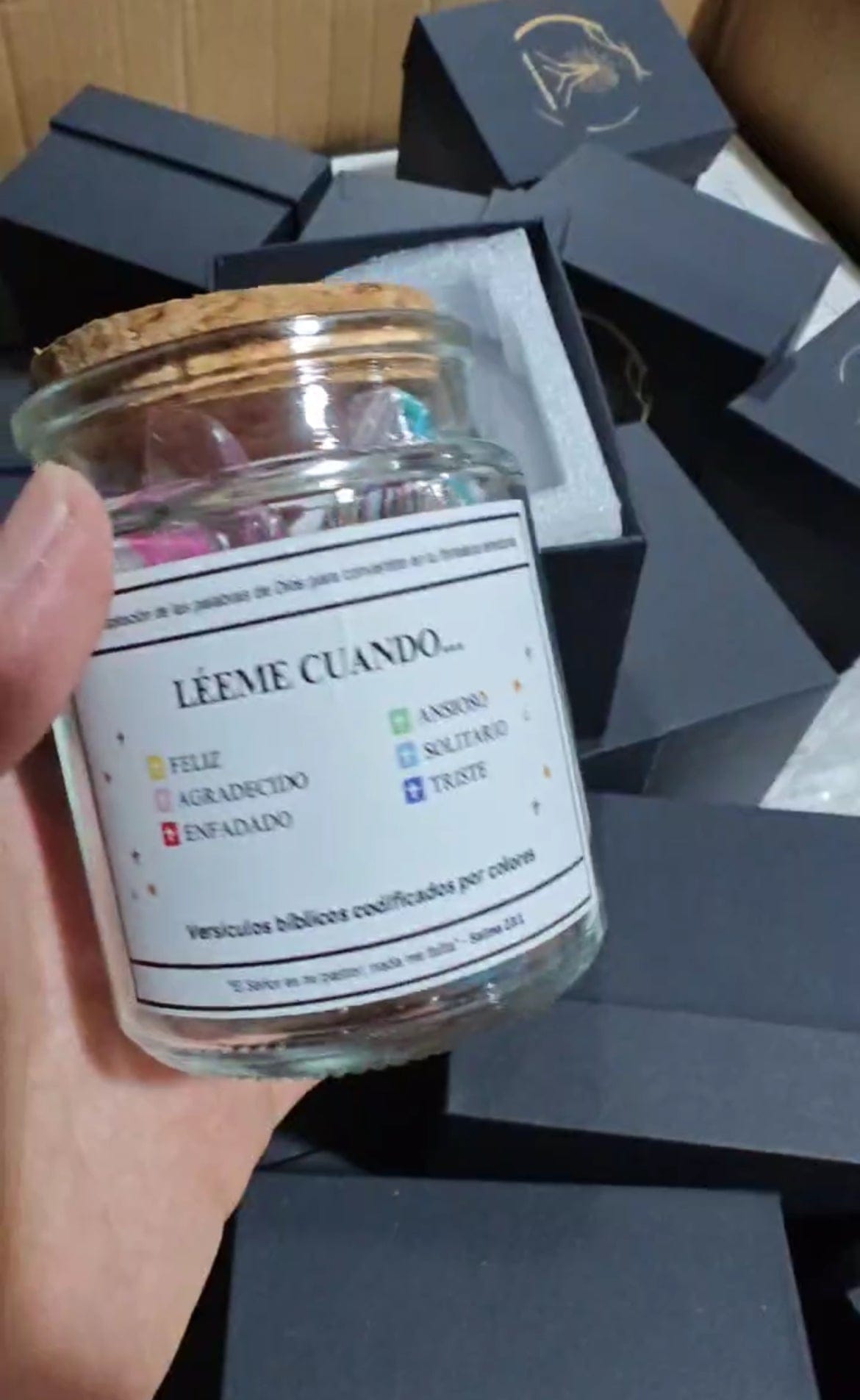 Tarro de Versiculo Bíblico (90 Días) | Hecho a mano (Comes With Christian Gift Box)