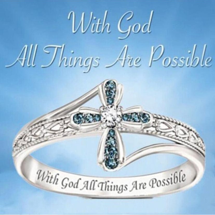 "With God All Things Are Possible" Handmade Christian Ring by Divina
