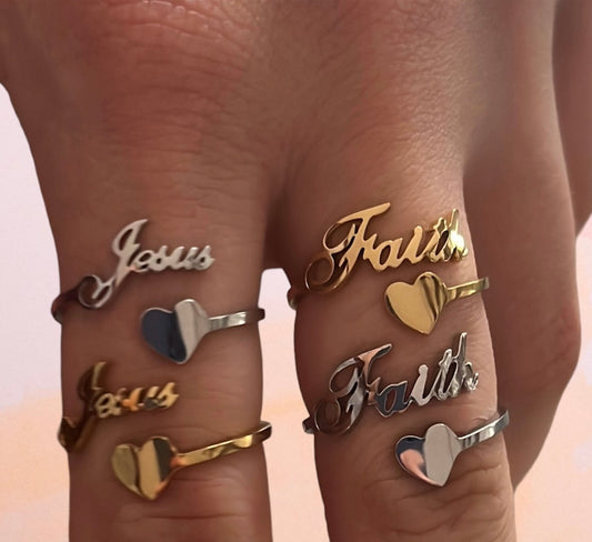 "Jesus Come To My Heart" Handmade Faith Rings by Divina