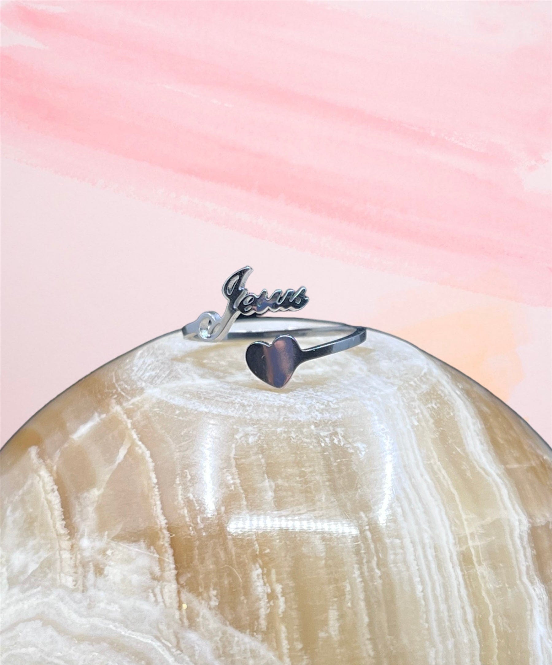 "Jesus Come To My Heart" Handmade Faith Rings by Divina