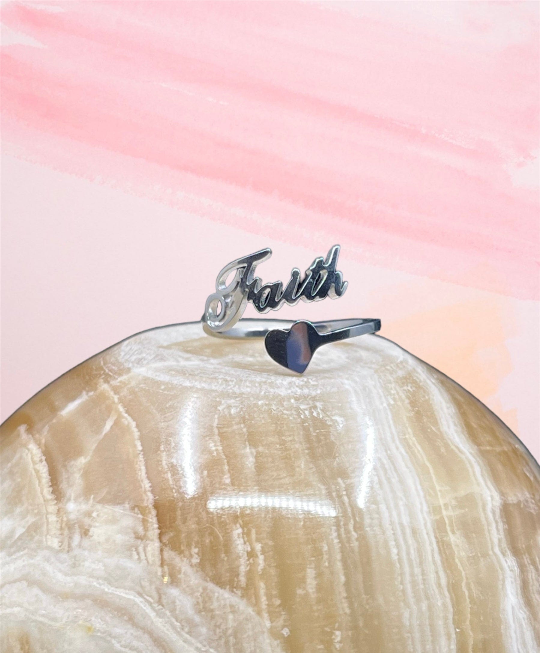 "Jesus Come To My Heart" Handmade Faith Rings by Divina