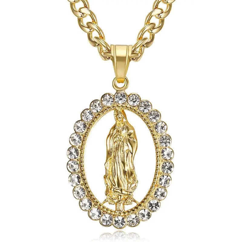 Handmade Virgin Mary Pendant in Stainless Steel by Divina