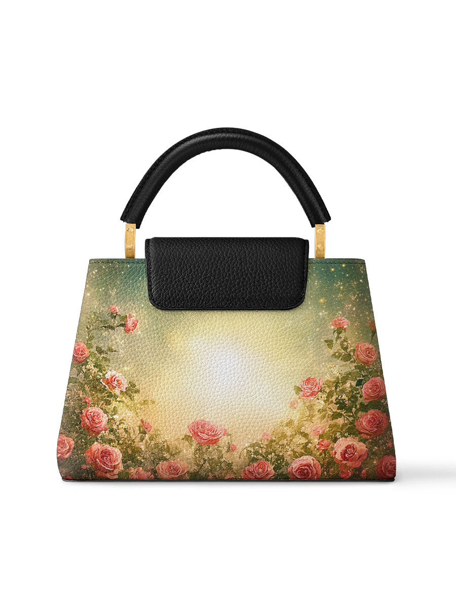 Divina Roses of Guadalupe Leather Satchel Bag