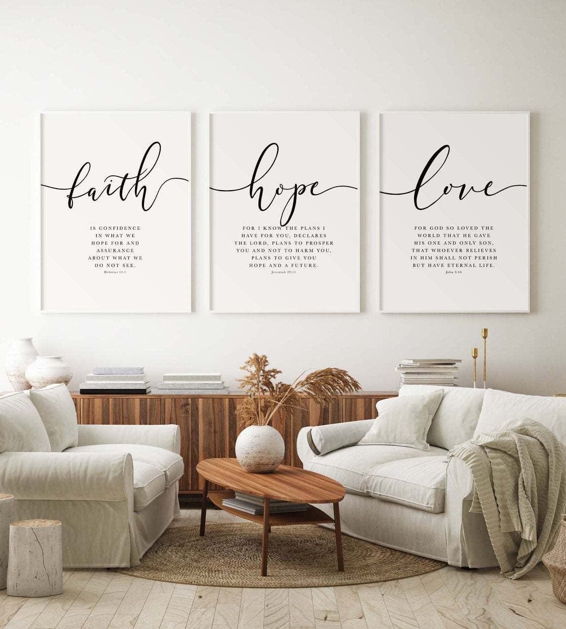 Handmade (Faith Hope Love) Bible Verse Canvas by Divina