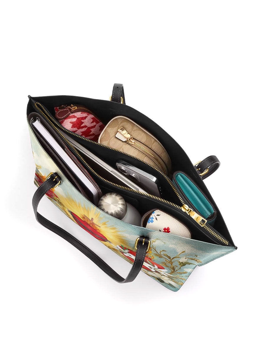 Divina Trinity of Love Leather Tote Bag