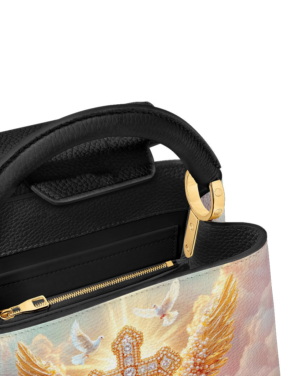 Divina Dove of Peace Leather Satchel Bag