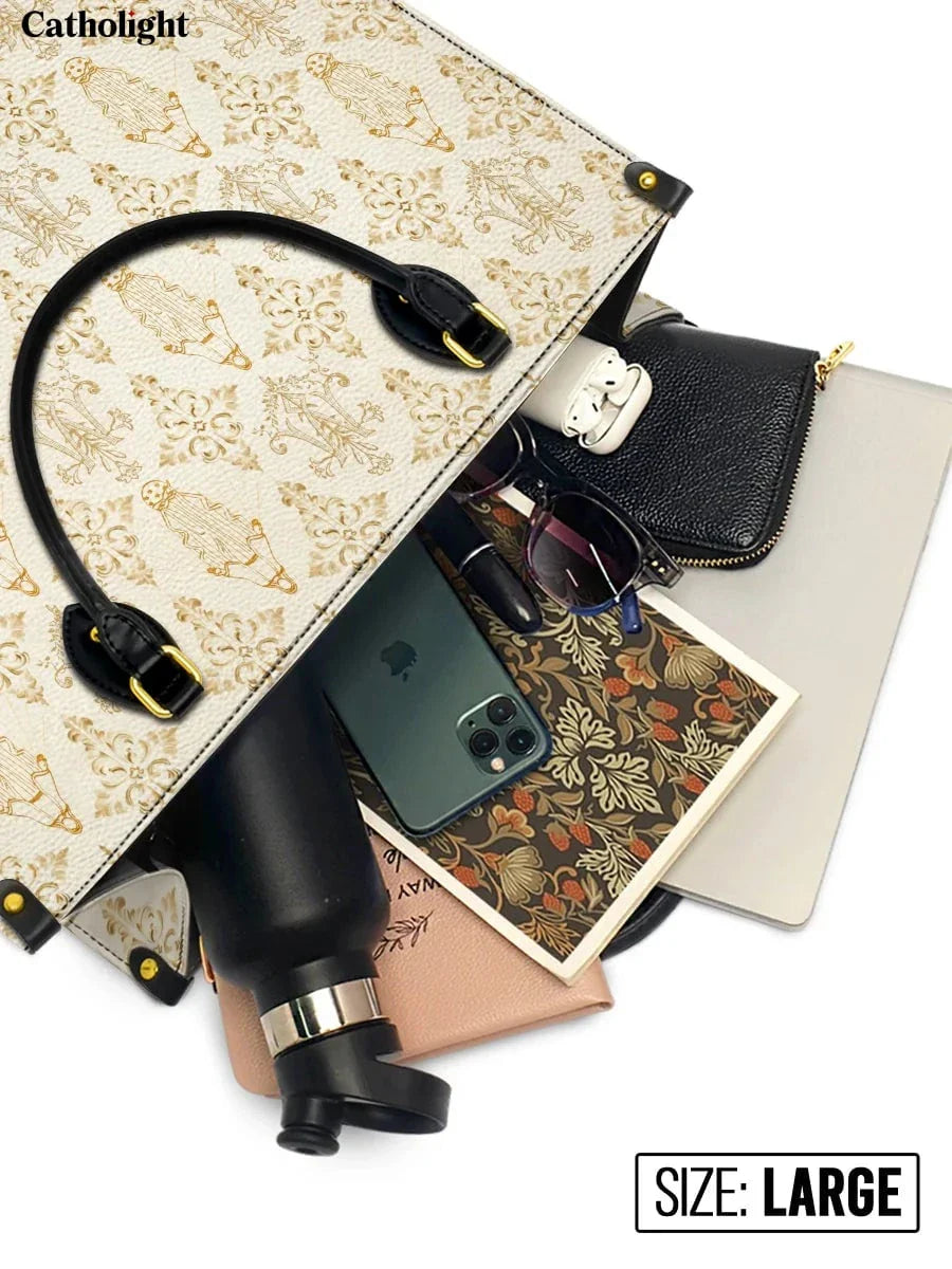 Divina  The Ave Maria Pattern Leather Bag