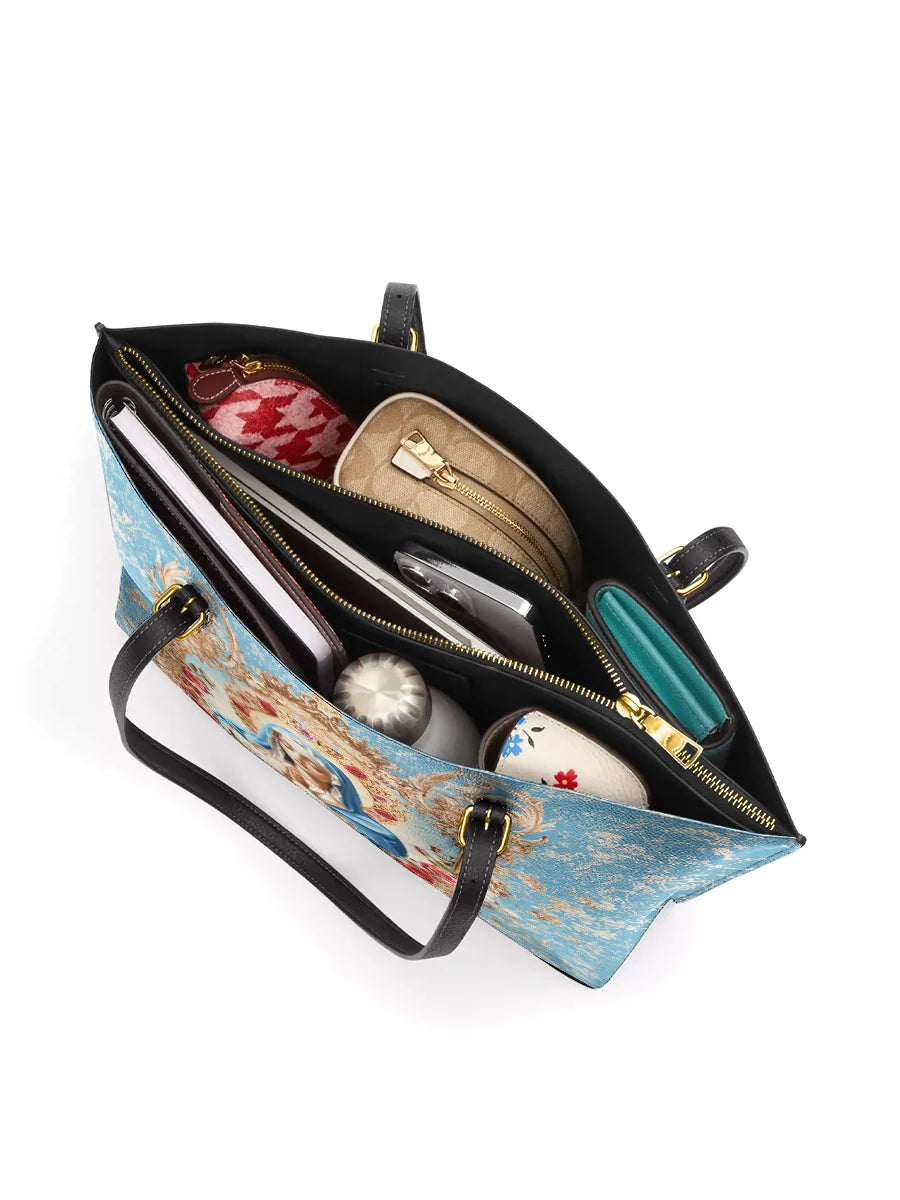 Divina Our Lady of Grace Leather Tote Bag