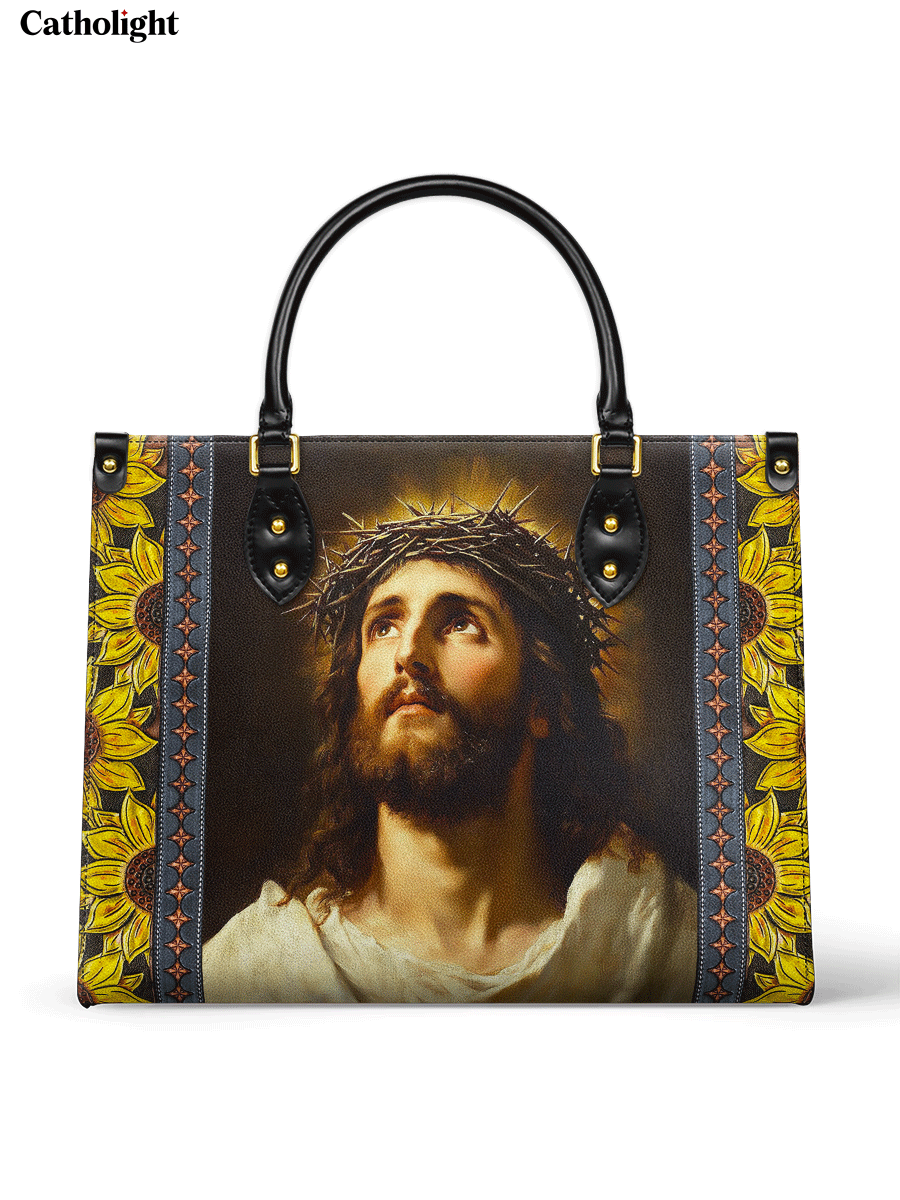 Divina  Crown of Thorns and Sunflower Grace Leather Bag