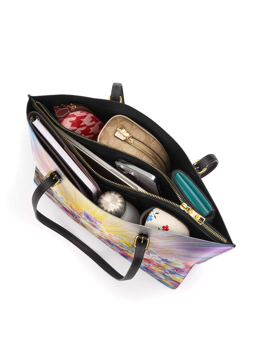 Divina Floral Resurrection Leather Tote Bag
