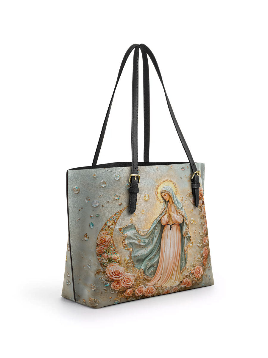 Divina The Crescent of Serenity Leather Tote Bag