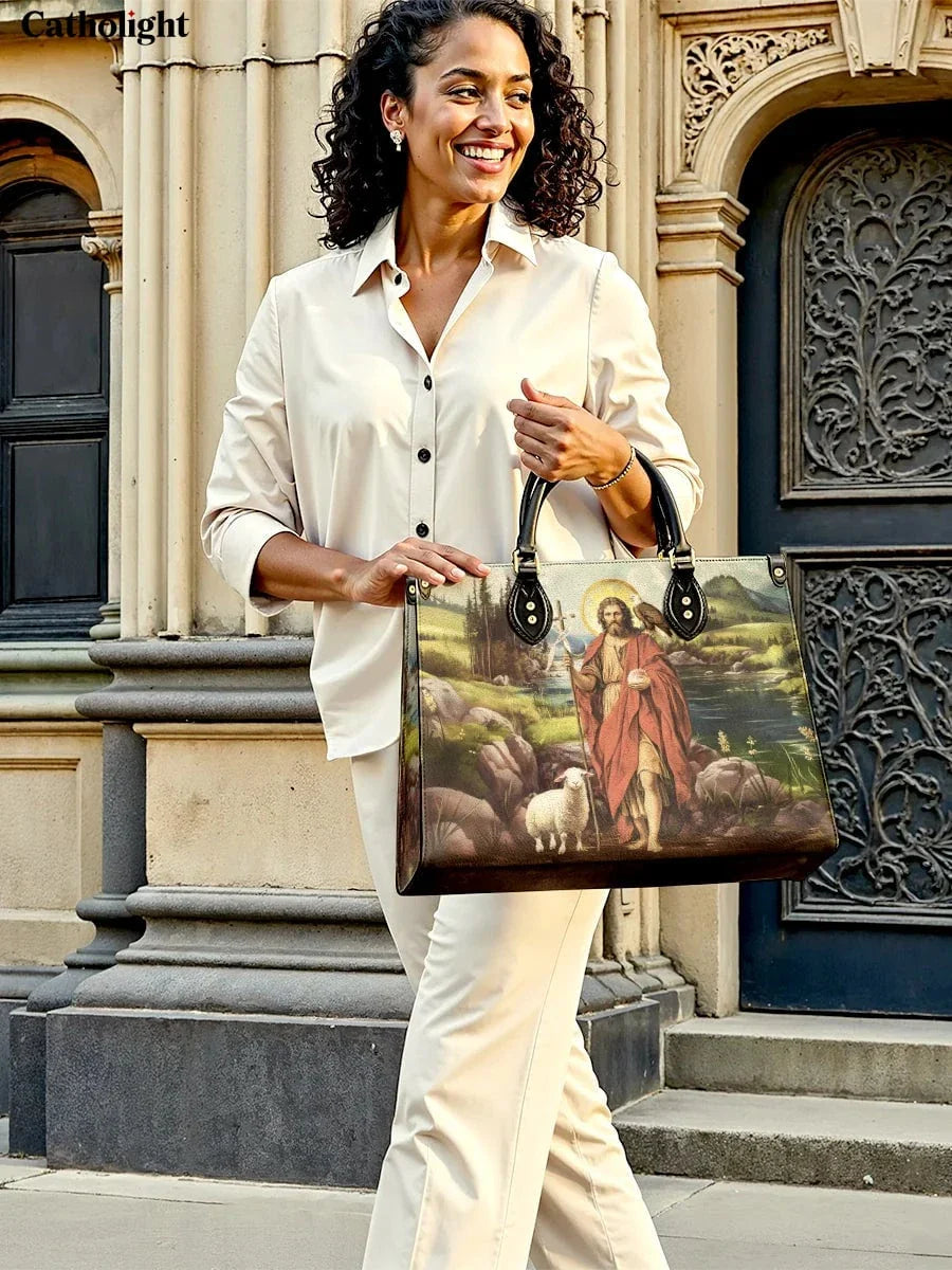 Divina  Saint John The Baptist Shepherd Leather Bag