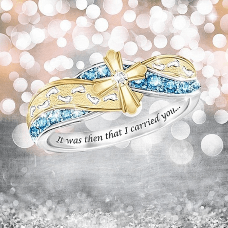 "It Was Then That I Carried You" Handmade Christian Mother Ring by Divina