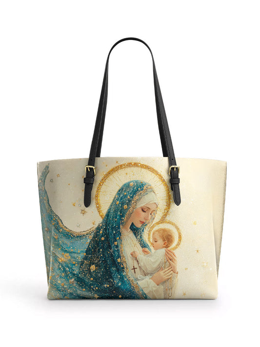 Divina Divine Mother’s Embrace Leather Tote Bag