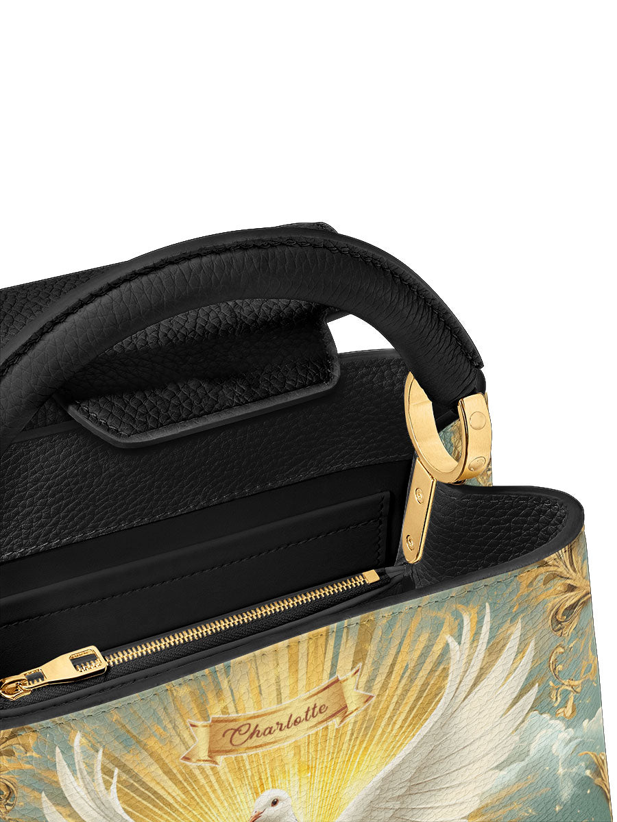 Divina Grace of the Holy Spirit Personalized Leather Satchel Bag