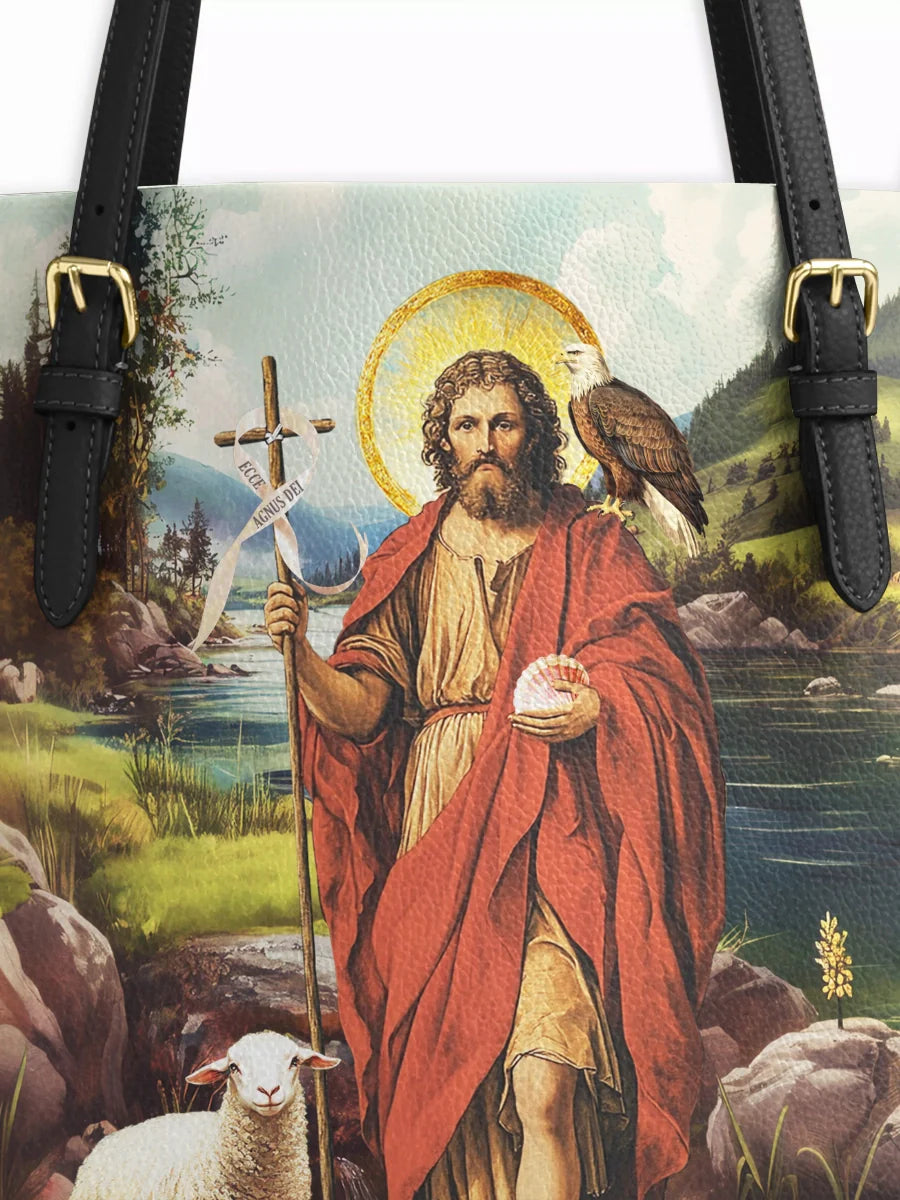 Divina Saint John The Baptist Shepherd Leather Tote Bag