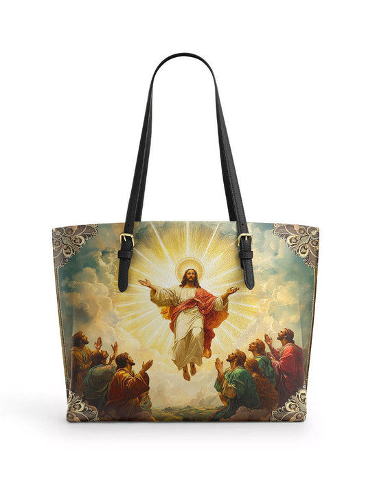 Divina The Glorious Ascension Leather Tote Bag