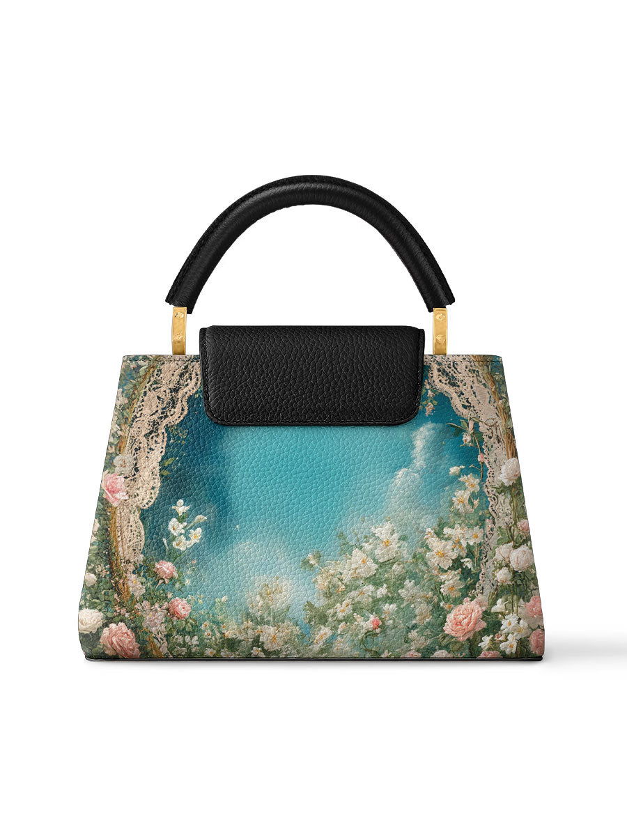 Divina Lady Of Lourdes Leather Satchel Bag
