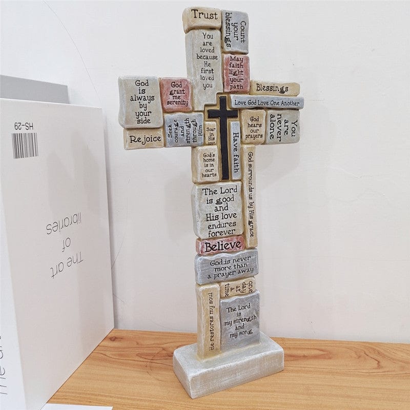 "Faith" Handmade Cross Statue by Divina