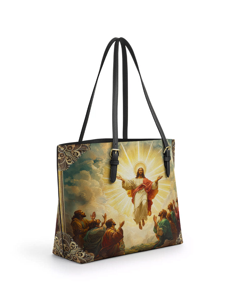 Divina The Glorious Ascension Leather Tote Bag
