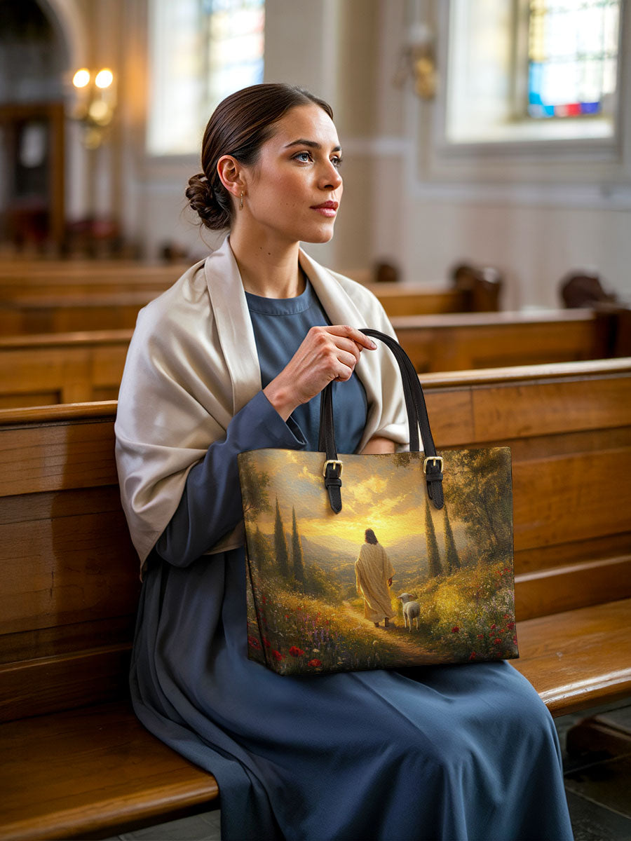 Divina Divine Light and Love Leather Tote Bag