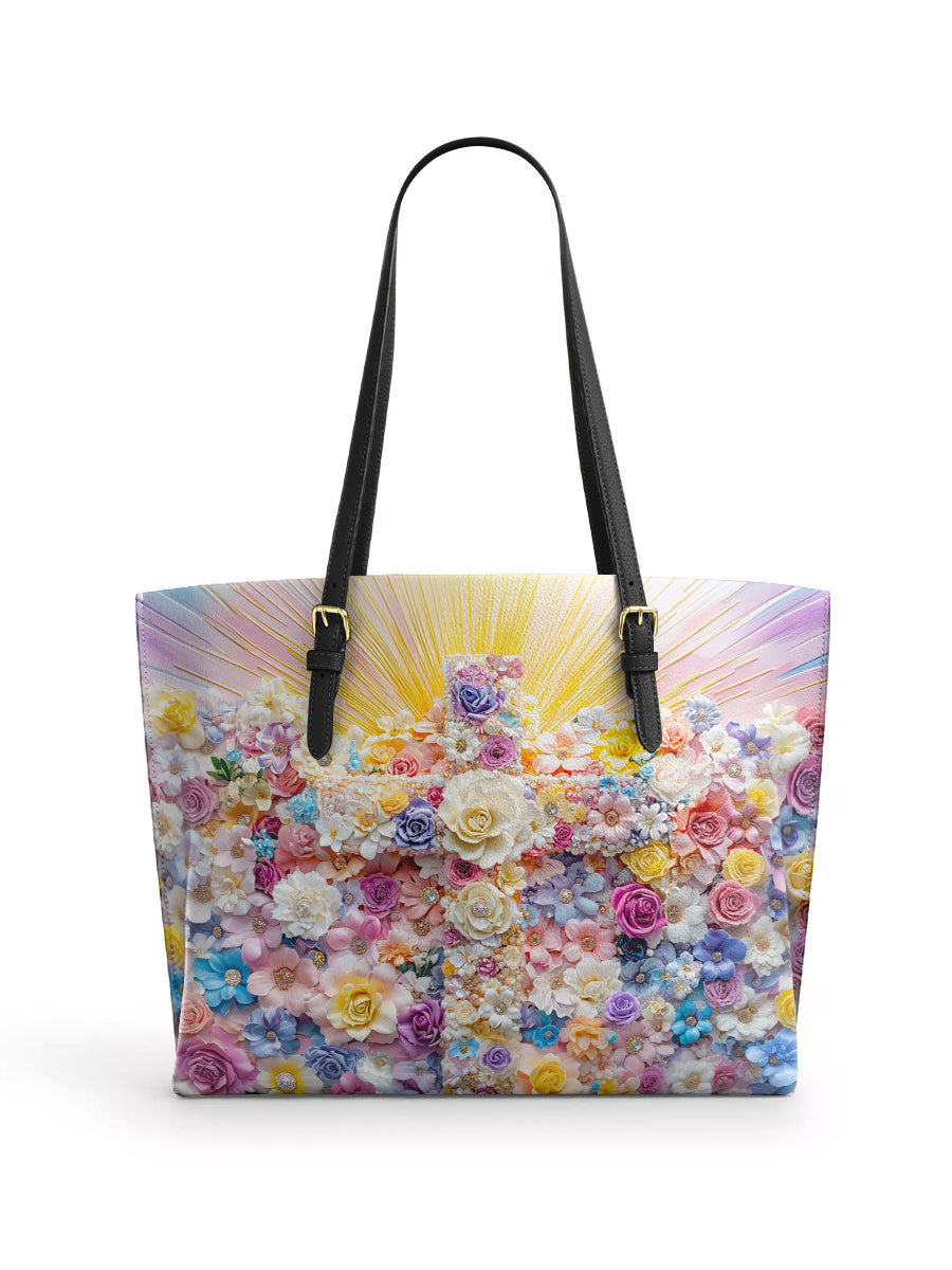 Divina Floral Resurrection Leather Tote Bag