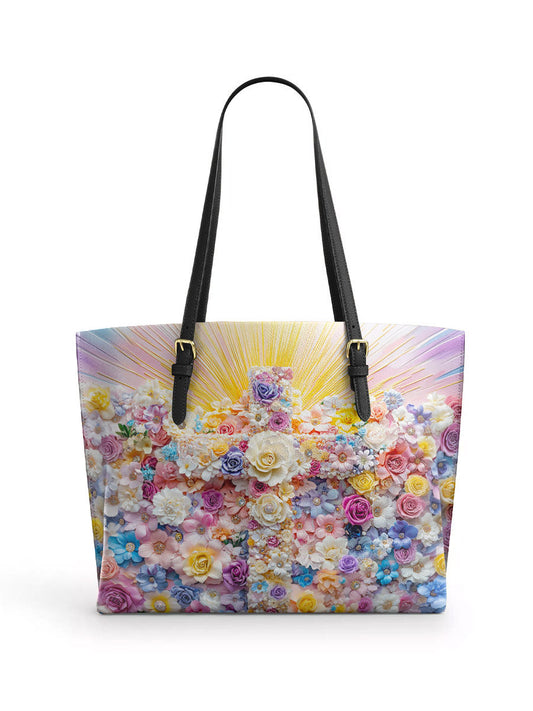 Divina Floral Resurrection Leather Tote Bag