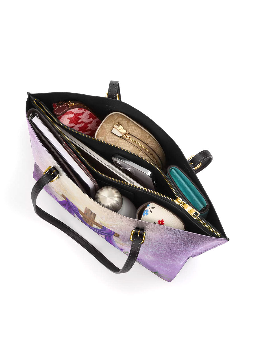 Divina Faithful Bloom Leather Tote Bag