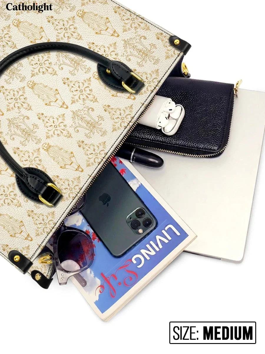 Divina  The Ave Maria Pattern Leather Bag