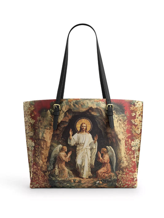Divina In God We Trust Leather Tote Bag