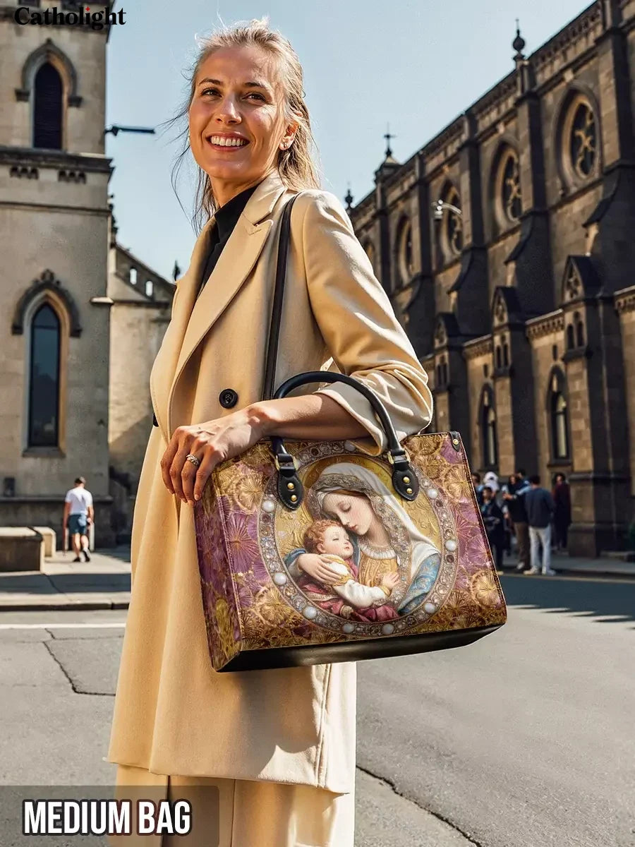 Divina  Divine Madonna And Child Leather Bag
