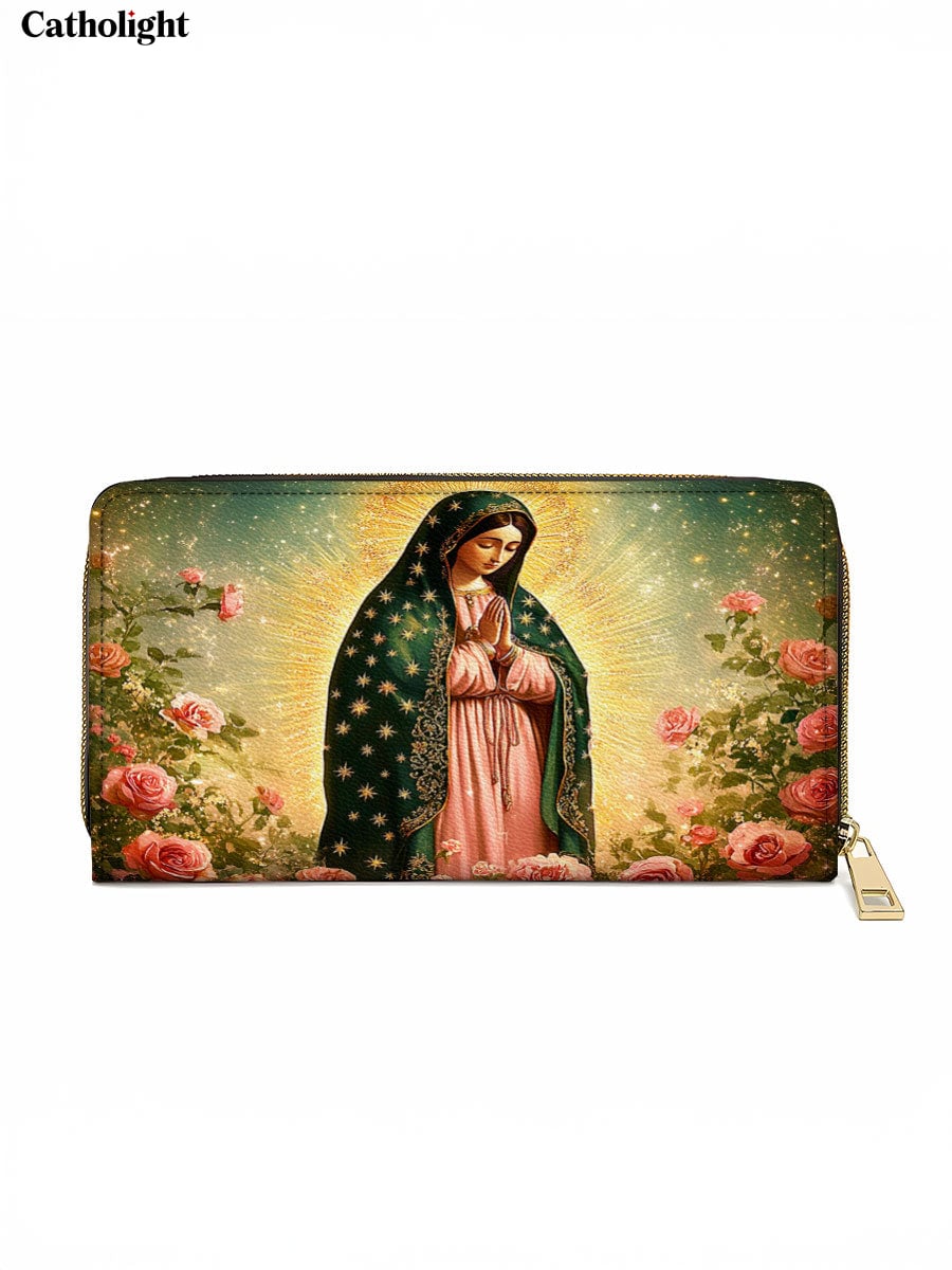 Divina  Roses of Guadalupe Leather Wallet Purse