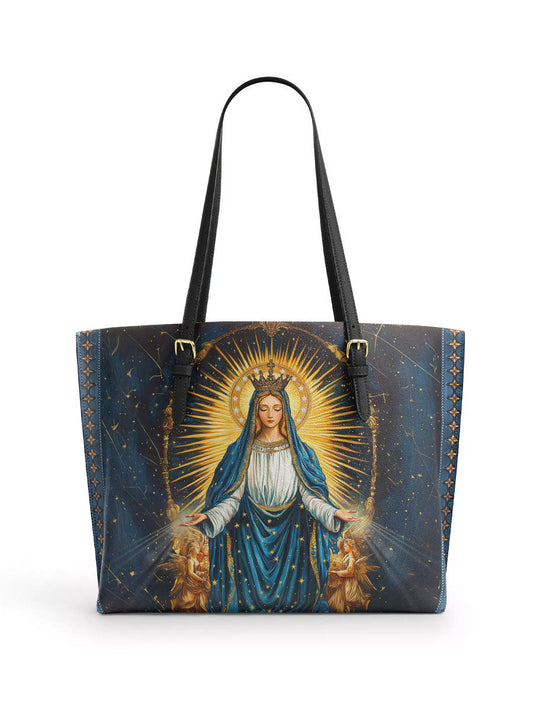 Divina Celestial Devotion Leather Tote Bag