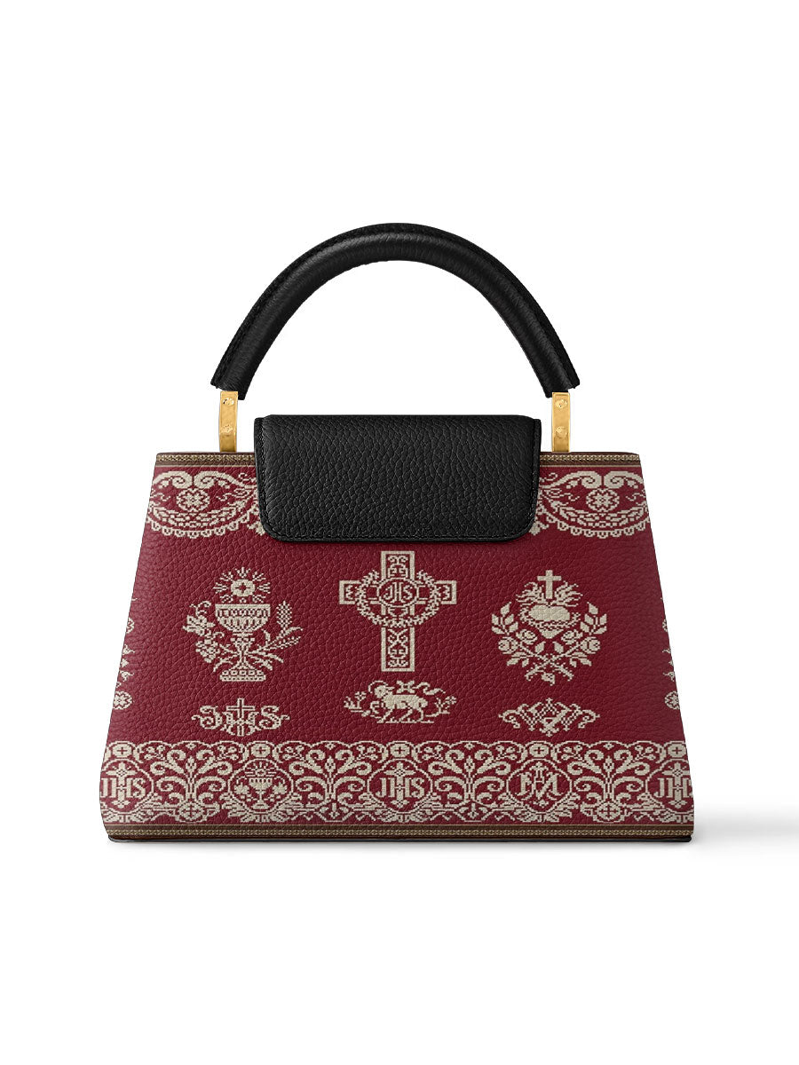 Divina Liturgical Elegance Leather Satchel Bag