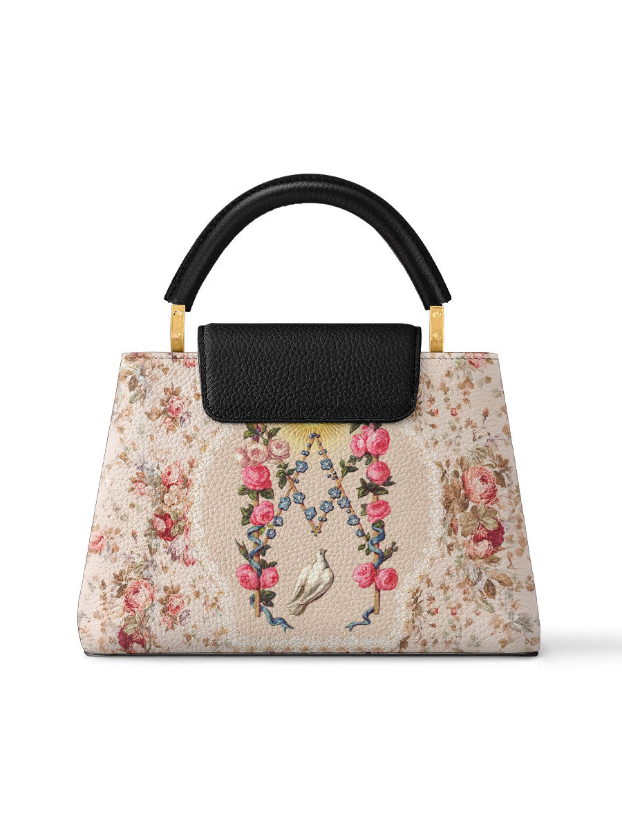 Divina Roses of the Rosary Leather Satchel Bag