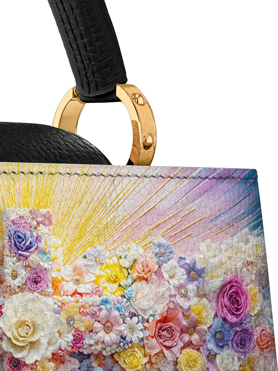 Divina Floral Resurrection Leather Satchel Bag