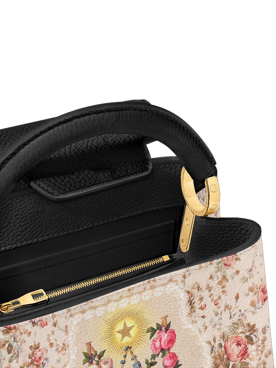Divina Roses of the Rosary Leather Satchel Bag