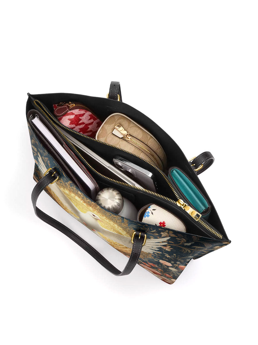 Divina Dove of Eternal Light Personalized Leather Tote Bag