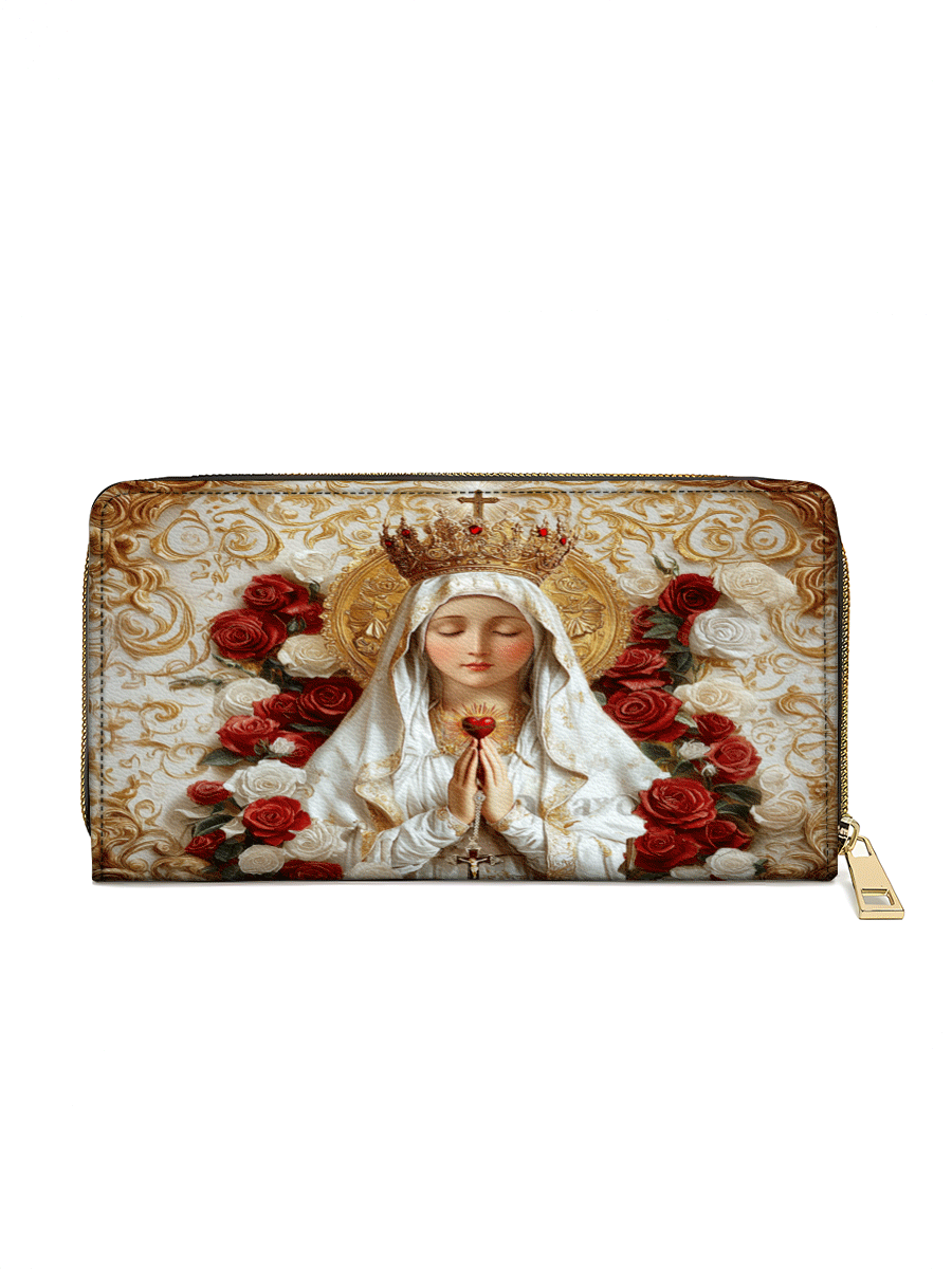 Divina Lady of Fatima Elegance - Leather Wallet Purse