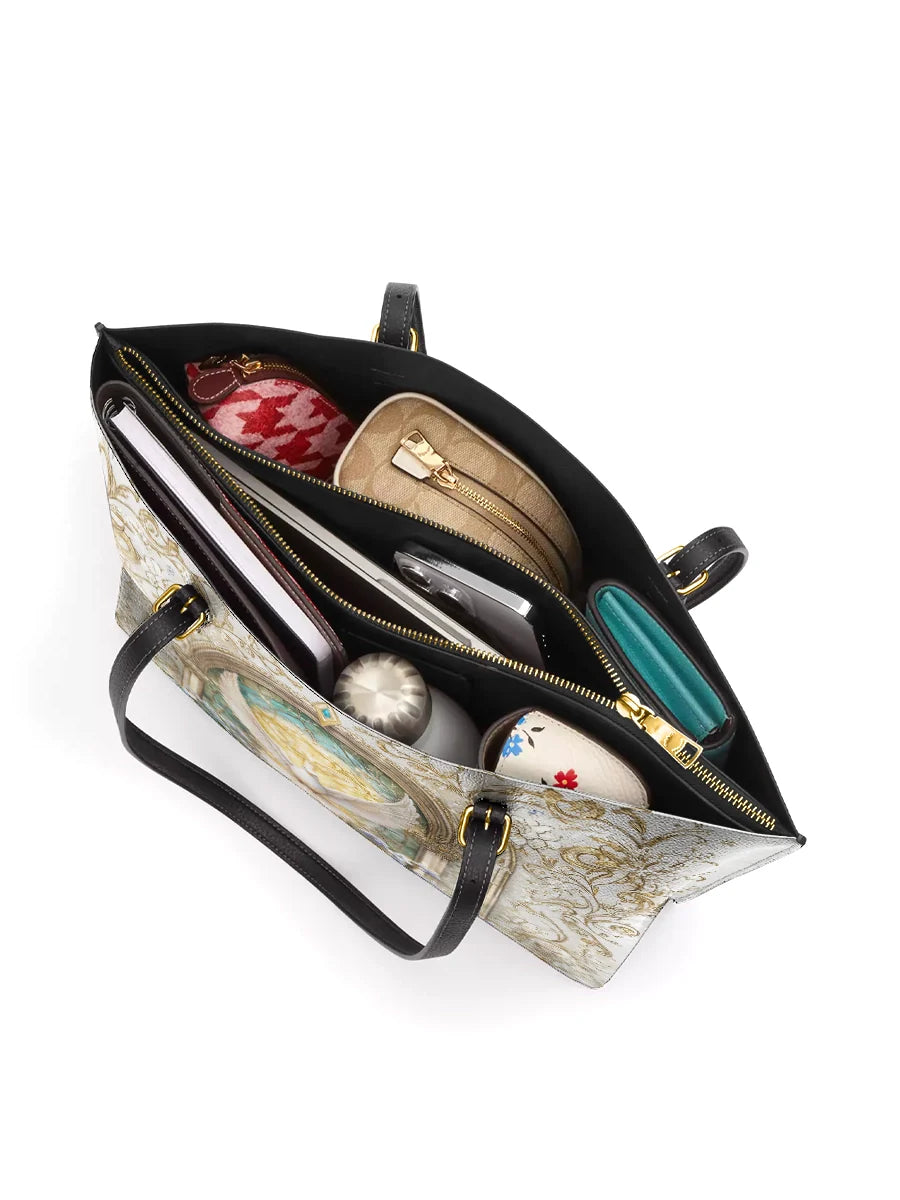 Divina  Sanctuary of the Holy Spirit  Leather Tote Bag
