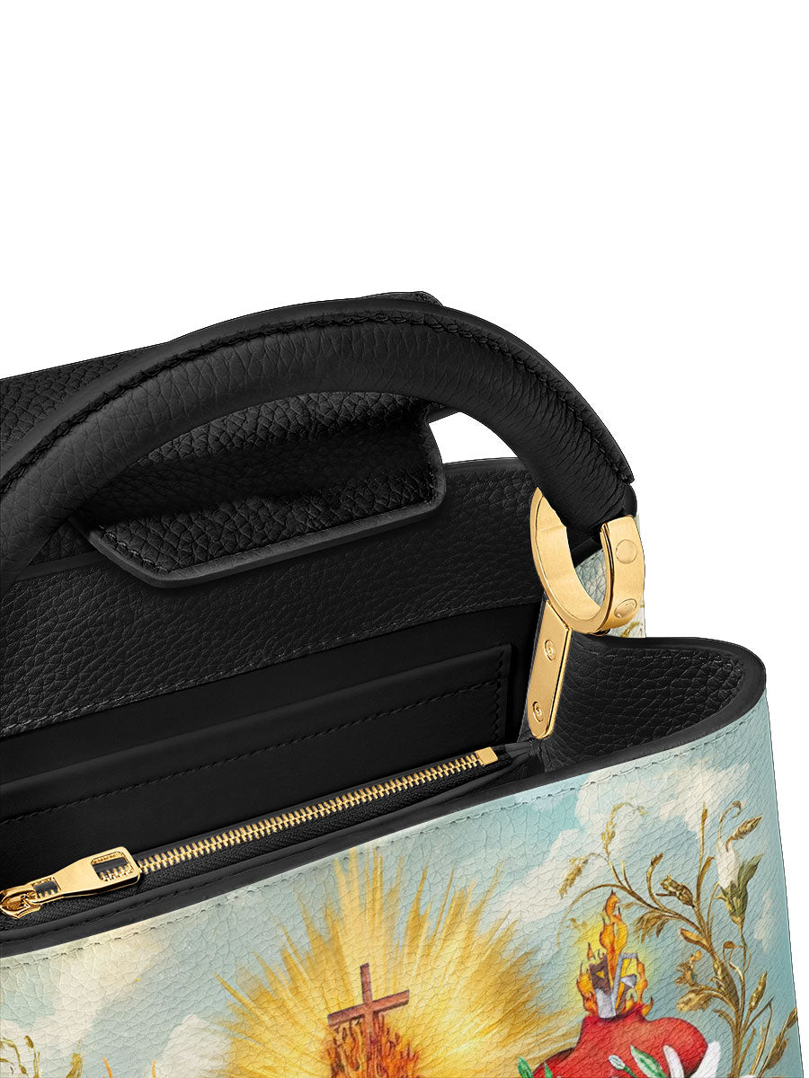 Divina Trinity of Love Leather Satchel Bag