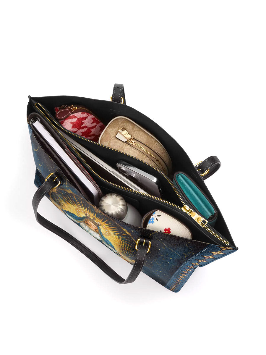 Divina Celestial Devotion Leather Tote Bag