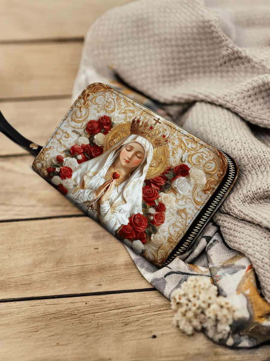 Divina Lady of Fatima Elegance - Leather Wallet Purse